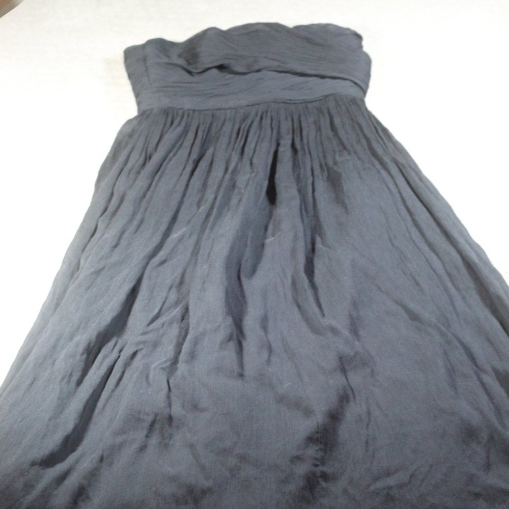J. Crew Black Chiffon with Ruched Bust Dress